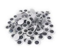 100pcs Googly Eyes Self-Adhesive 6-20mm Assorted Sizes Stick On Moving Eyes (15mm)