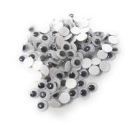 100pcs Googly Eyes Self-Adhesive 6-20mm Assorted Sizes Stick On Moving Eyes (6mm)