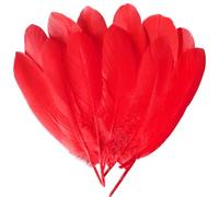 100pcs Goose Feathers Colorful Dyed Natural Feather for Crafts, DIY, Wedding, Party Decorations Accessories 5.9-8.66inch/15-22cm (Red)