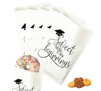 100PCS Graduation Cookie Treat Bags Sweet Endings to New Beginnings Self-Adhesive Buffet Gift Bags, She is One Smart Cookie Graduation Party Favors Bags for Graduation Party /72