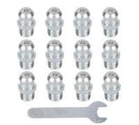 100pcs Grease Zerk Fittings, 1/4in-28 SAE Straight Thread Grease Nipples Zerk Tool with Wrench for Metric Automotive Machinery Gun and Industrial Equipment Extension