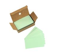 100Pcs Green Blank Cards Blank Business Message Cards for Learning, DIY Craft Words, Memory Note, 50x90mm
