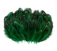 100pcs Green Pheasant Feathers 2-3 Inches Small Fluffy Spotted Plumage Feather for Dream Catcher Crafts Sewing Clothing Decoration