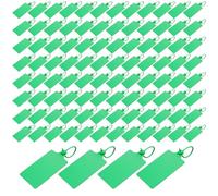 100Pcs Green Plastic Shipping Tags Blank Writable Security Seals Waterproof Labels for Garden, Hospital, Airline, Shop, Supermarket