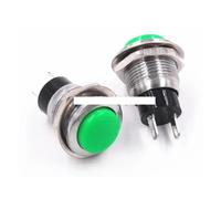 100PCS Green Reset Switch DS-318 12mm Round Push Button Switch Without Lock For Horn Doorbell 3A 125VAC