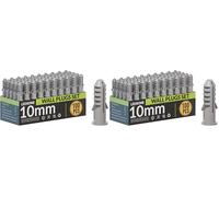 100Pcs Grey Wall Plugs 10mm Plasterboard,Raw Screw Plugs Plastic Fish Type Extension Raw Plugs Fixings for Masonry Effective Mounting of TV's,Mirrors Screws Fastener Kits (Pack of 2)