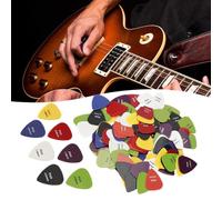 100pcs Guitar Picks ABS Accessory for Acoustic Electric Ukulee Bass Super Flexible with Classical Shape Smooth Perfect Tone Easy to Carry Includes Compact Pick Holder Case