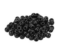 100pcs Hair Braiding Beads Plastics Large Hole Section 12mm Dreadlocks Hair Braid Beads (Black)
