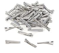 100Pcs Hair Clips, 45MM Silver Hair Clips Single Prong Flat Metal Hair Bow Alligator Clips for Sectioning Hair Styling And Sectioning Hairdressing DIY Crafts