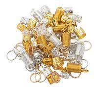 100Pcs Hair Coil Dreadlocks Beads Cuffs Braiding Braid Hair Rings For Accessories