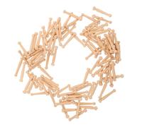 100pcs Hairbrush Replacement Pins Natural Wood with Rounded Tips | Splinter-free Smooth Polished Finish, Universal Compatibility, for Salon Professionals and Sensitive Scalp Care