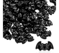 100pcs Halloween Black Bat Beads with Large Hole, Halloween Pony Beads Charm for Jewelry Making Goth DIY Craft Accessories for Gothic Bracelets Necklaces Earrings Party Decor