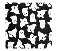 100Pcs Halloween Ghost Paper Napkins Black White Spooky Boo Disposable Luncheon Napkin Ghosts Party Hand Towel for Birthday Baby Shower Party Supplies Table Decoration