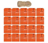 100pcs Halloween Hanging Labels with 65.61ft Rope, 2x1.2inch Package Labels for Candy Treat Bags, Halloween Decorations, Celebration Labels