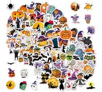100Pcs Halloween Stickers, Waterproof Vinyl Sticker Cartoon Stickers Pack Movies Graffiti Sticker Horror Aesthetic Decal Graffiti Patches for Water Bottles, Greeting Cards, Present Tags