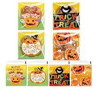 100pcs Halloween Sweet Bags, Self Adhesive Clear Bags Cookie Cellophane Treat Bag Small Sweet Bag for Kids' Candy Party Favors, Snacks & Gifts, 4 candy bags