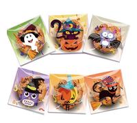 100Pcs Halloween Sweet Bags Self Adhesive Small Cellophane Bags with Pumpkin Black Cat Bat Print Halloween Treat Bags for Candy Cookies Biscuit Goodie Gifts Jewelry HalloweenParty Bag-s,10 * 10cm