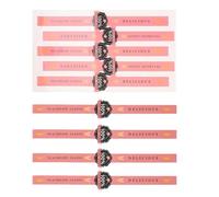 100Pcs Handmade Bakery Sealing Stickers Self Adhesive Tamper Evident Labels Long Strip Decorative Stickers for Cake Box Pastry Food Packaging Handmade Baking Supplies