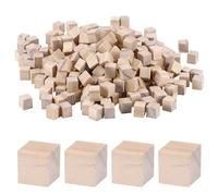 100PCS Handmade DIY Small Square Wooden Blocks，Small Wooden Cubes for Graffiti Coloring, Carving, and Assembly(2CM)