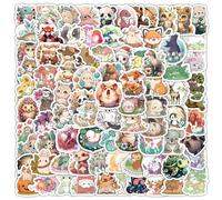 100PCS Happy Animal Stickers for Adults Kids Teens,Cute Cotton Realistic Animals Waterproof Decal for Water Bottle Laptop Skateboard Cup Guitar Scrapbook Phone Helmet Computer Bike Luggage