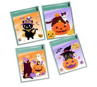 100Pcs Happy Halloween Candy Bag, Gift Cookie Biscuits Snack Packaging Bags, Halloween Party Decor Supplies