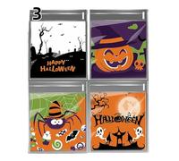 100pcs Happy Halloween Plastic Bags, Candy, Cookie, Biscuit and Snack Packaging, Halloween Party Decor Supplies