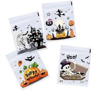 100pcs Happy Halloween Plastic Bags, Candy, Cookie, Biscuit and Snack Packaging, Halloween Party Decor Supplies