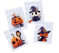 100pcs Happy Halloween Plastic Bags, Candy, Cookie, Biscuit and Snack Packaging, Halloween Party Decor Supplies