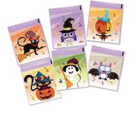 100pcs Happy Halloween Plastic Bags, Candy, Cookie, Biscuit and Snack Packaging, Halloween Party Decor Supplies