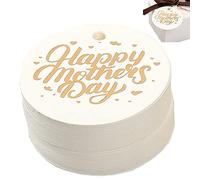 100pcs Happy Mother's Day Tags Mom Paper Tags Gift Hanging Tags Round Candy Bags Tag Party Decoration Supplies