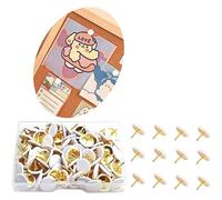 100Pcs Head Thumbtacks, Round Head Metal Thumb Tacks, Steel Point Flat Drawing Pins, for Map, Photo Wall, Cork Board Bulletin(White + Gold)