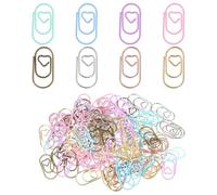 100PCS Heart Paper Clips 0.78inch Colorful Cute Paper Clips Metal Journaling Papers Clamps Mini Color Decorative Papers Clip for Office School Home Desk Organizers Document Note Organizing