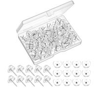 100PCS Heart Push Pins, Heart Shaped Clear Push Pin Tacks, Transparent Plastic Thumb Tacks for Cork Board, Posters, Photos, Maps, Wall, Board, Home and Office Decorative