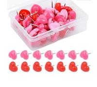 100Pcs Heart Pushpins with Box, Red and Mixed c, D
