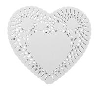 100pcs Heart Shaped Lace Paper Doilies White Oil Absorbing