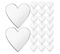 100pcs Heart Shaped Mirror Stickers, Self Adhesive Acrylic Tiles