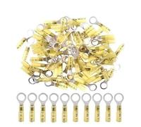 100Pcs Heat Shrink Insulated Waterproof Ring Connector Electrical Wiring Crimp Terminals 12-10AWG(M10)