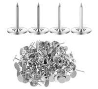 100Pcs Heavy Duty Drawing Pins, Silver 7/16 Inch Flat Head Thumb Tacks, Carpet Tacks, Decorative Extra Long Push Pins for Upholstery, Carpets and Wood Surfaces