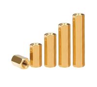100pcs Hex Coupling Nuts, M2 Long Brass Nut Connectors 3 4 5 7 6 11 13 14mm Threaded Rod and Stud