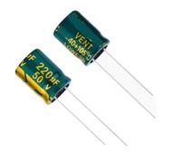 100PCS High frequency low resistance direct insertion electrolytic capacitor 220UF 50V 10X13