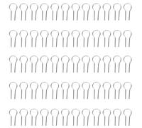 100pcs High Temperature Nichrome Wire Jump Rings, R-Shaped Hanging Burning Needle Flexible Clay Hooks for Kiln Ceramic Fused Glass Supplies for DIY Pendant Bead Ornaments