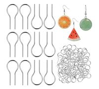 100PCS High Temperature Nichrome Wire Jump Rings, R Shaped Hanging Hooks, Nichromes Wire Hooks for DIY Pendant Ceramic Ornaments Fusing in Glass 18mm