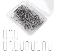100pcs High Temperature Nichrome Wire Jump Rings, U-Shaped Hanging Burning Needle Flexible Clay Hooks for Kiln Ceramic Fused Glass Supplies for DIY Pendant Bead Ornaments