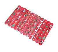 100Pcs Holiday Slap Wristbands for Christmas Wrist Bands for Wrist Decoration Stylish Pat Rings Party Accessories Christmas Slap Bracelets
