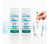 100Pcs Hot Tub Test Strips, 6-in-1 Pool Test Strips, Clearwater Teststrips, Lazy SPA Testing, Easy-to-use Universal Testing Suitable for Pools, Laboratories, Aquariums, Schools, and Ponds (2)
