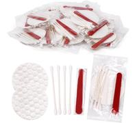 100Pcs Hotel Vanity Set, Individually Wrapped Hotel Amenities Bulk, Disposable Hygiene Kit with Cotton Pads, Cotton Swabs, Nail File for Motels Makeup Toiletry