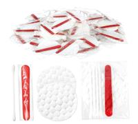 100Pcs Hotel Vanity Set, Individually Wrapped Hotel Amenities Bulk, Disposable Hygiene Kit with Cotton Pads, Cotton Swabs, Nail File for Hotels Makeup Toiletries..