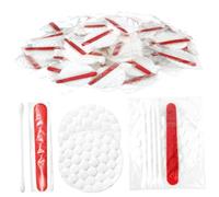 100Pcs Hotel Vanity Set, Individually Wrapped Hotel Amenities Bulk, Disposable Hygiene Kit with Cotton Pads, Cotton Swabs, Nail File for Hotels Makeup Toiletries..