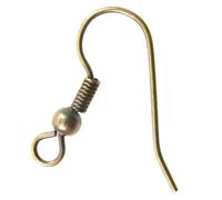 100pcs Hypoallergenic Earrings Fish Hooks Connectors 18mm Ear Wires Earwire Antique Bronze Plated Brass Earrings Making Findings CF20-4