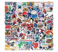 100Pcs Ice Hockey Stickers, Hockey Party Decorations Stickers, Vinyl Waterproof Sports Hockey Themed Decals for Laptop Skateboard Water Bottle, Teens and Boys